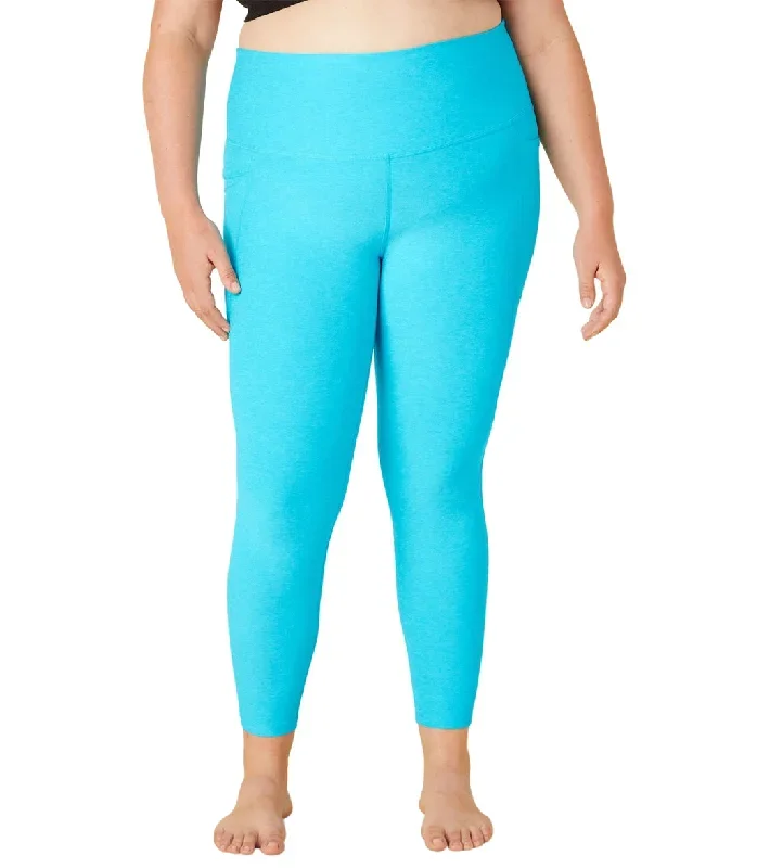 Beyond Yoga Plus Spacedye Out of Pocket High Waisted Midi Legging Capri Blue-Grotto