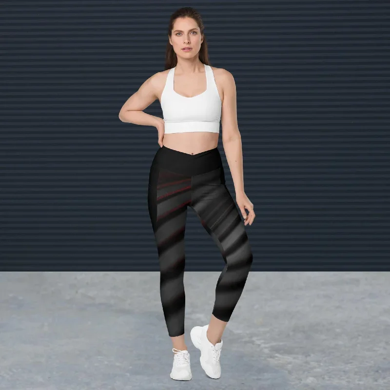 Crossover leggings with pockets