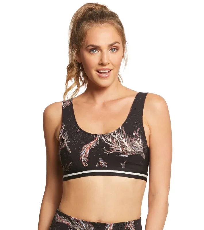 Free People Movement Serene Printed Sports Bra Black