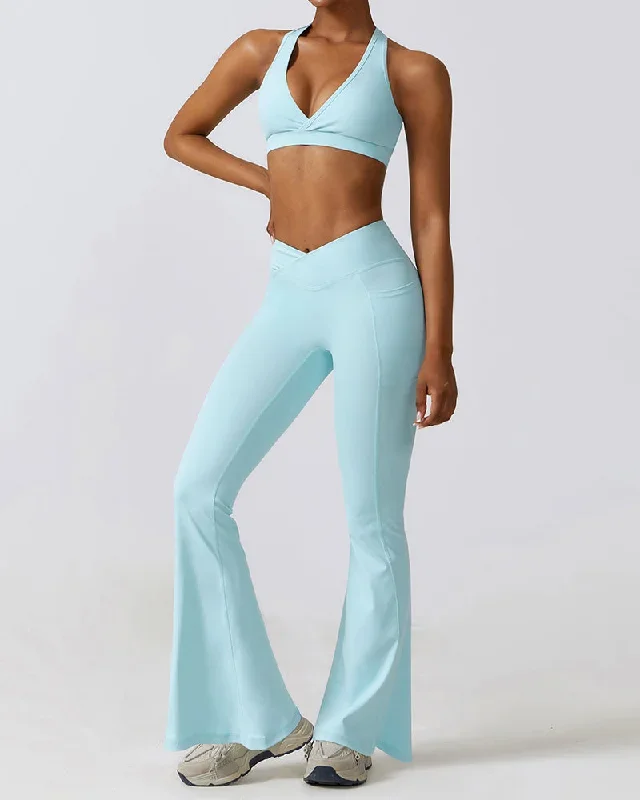 Green 1 Bra Flared Pants