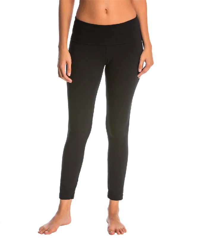 Hard Tail Contour Rolldown Cotton Yoga Leggings Black