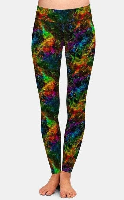 Ladies Gorgeous Bright Coloured Galaxy Printed Leggings