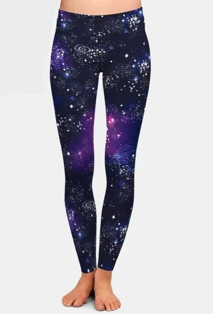 Ladies New 3D Galaxy Digital Printed Leggings