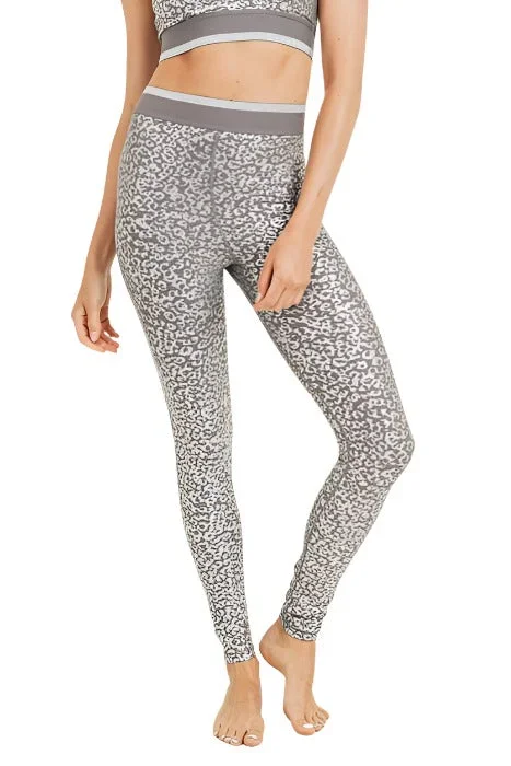 Mono B Silver Foil Leopard Legging APH2883