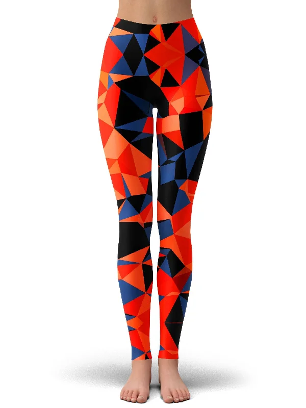 Orange and Black Geo Leggings