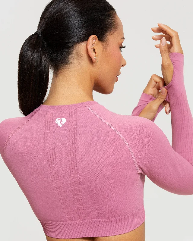 power-seamless-long-sleeve-crop-top-heather-rose