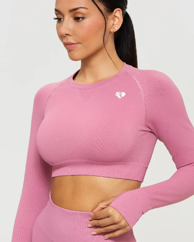 power-seamless-long-sleeve-crop-top-heather-rose