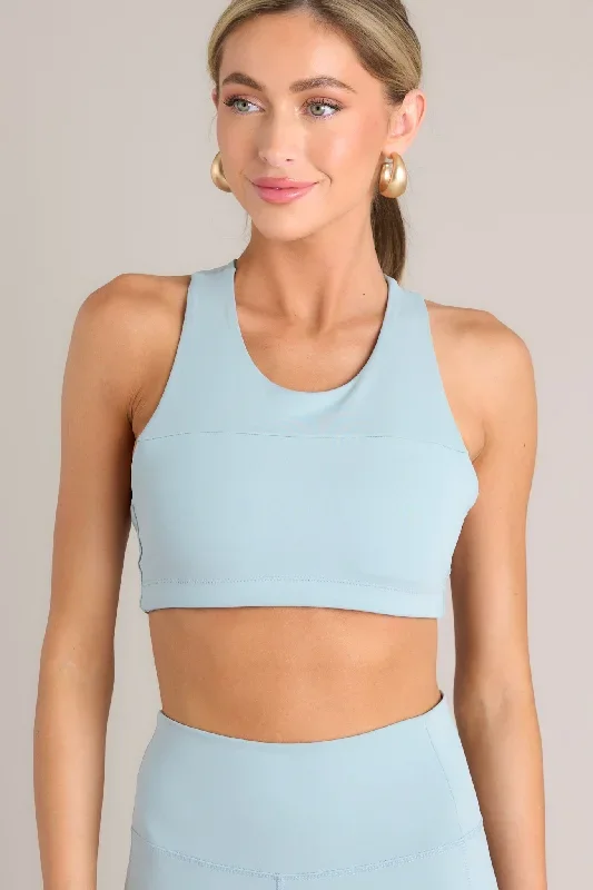 Seasonal Moves Light Blue Sports Bra