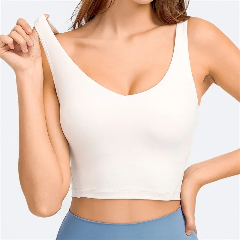 Stylish Longline Sports Bra Tank Top