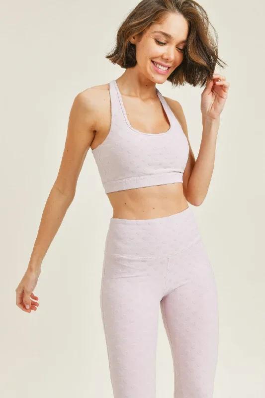 Textured Polkadot Jacquard TACTEL Sports Bra AT8087