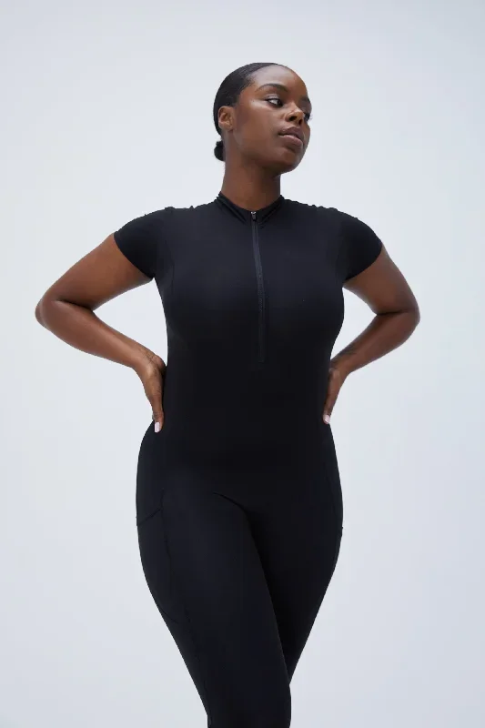 ultimate-short-sleeve-zip-front-pocket-unitard-black