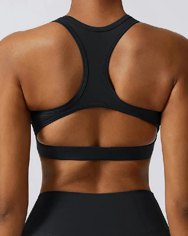 V Neck I Back Hollow Out Running Sports Bra S-XL