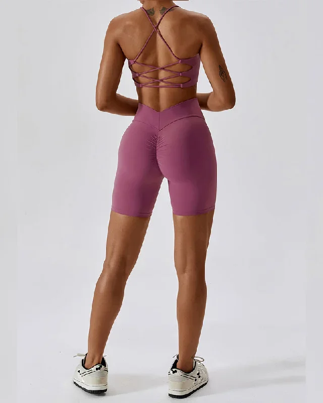 Sling Bra Shorts Purple