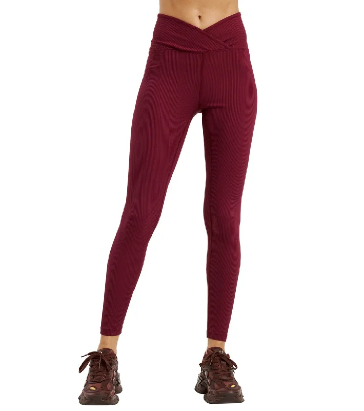 Year of Ours Ribbed Veronica Leggings Dark Cherry