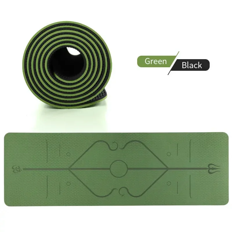 Yoga mat with markings