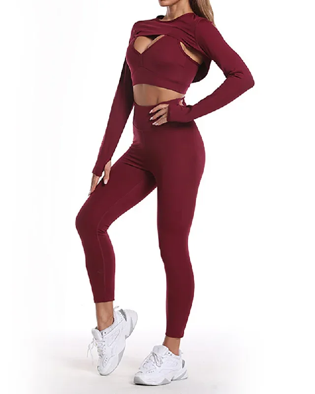 Wine Red Three Piece